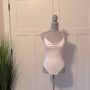 Abercrombie Thin Strap Cross-Back Scoop Neck Bodysuit